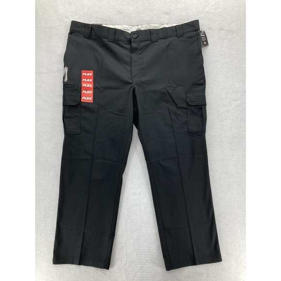 Dickies FLEX Cargo Pants Mens 48x30 Black Regular Fit Straight Leg Workwear NWT - Picture 1 of 13